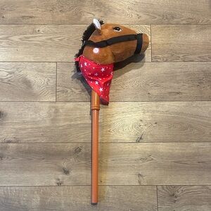 Brown Horse Stick Toy with Red Bandana
